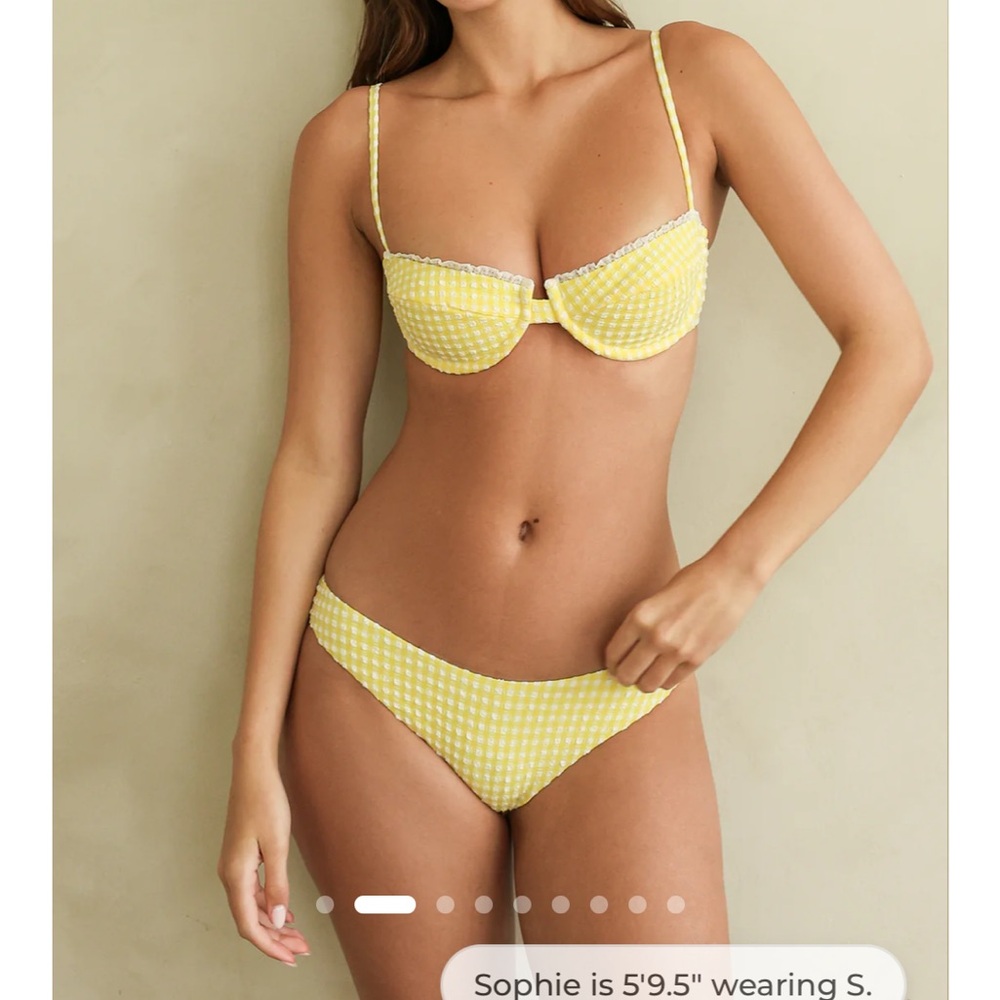 NWT Dippin Daisy’s Yellow Gingham Underwire Bikini Set - Women Swim
